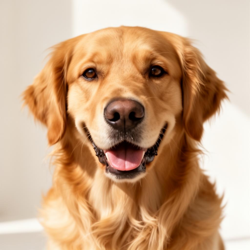 Gelukkige Golden Retriever close-up — symbool voor GenoBite gepersonaliseerde hondenvoeding op basis van DNA